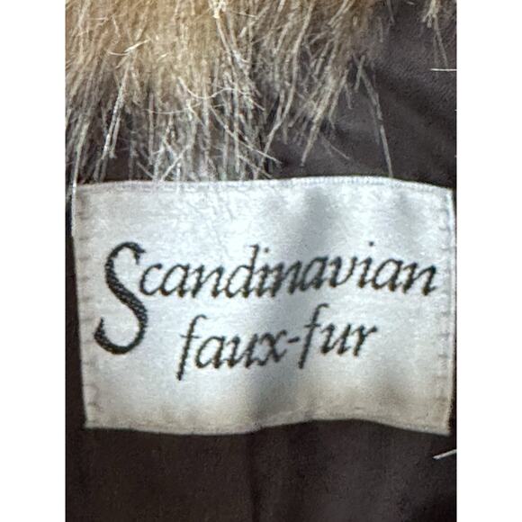 SCANDINAVIAN FOX FAUX FUR Unisex COAT NEW XL VINTAGE - Picture 6 of 16